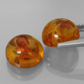 Amber Gemstone in 9.5 mm Size for Sale, Amber Stone in Amber Color