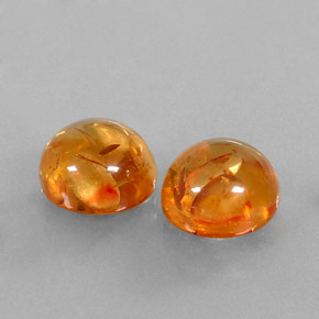 3.63 ct Orange Amber Stone, Natural Amber in Round Cabochon Shape for Sale