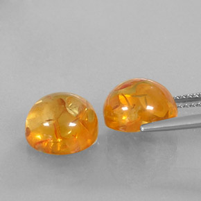 Amber Gemstone in 9.5 mm Size for Sale, Amber Stone in Yellow Orange Color