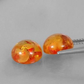 Amber Gemstone in 9.5 mm Size for Sale, Amber Stone in Yellow Orange Color