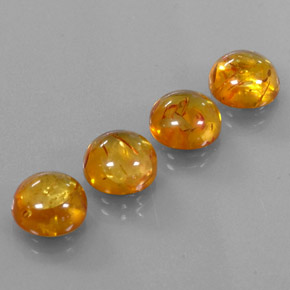 6.69 ct Orange Amber Stone, Natural Amber in Round Cabochon Shape for Sale