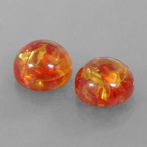 3.32 ct Orange Amber Stone, Natural Amber in Round Cabochon Shape for Sale