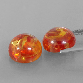 Amber Gemstone in 9.4 mm Size for Sale, Amber Stone in Orange Color