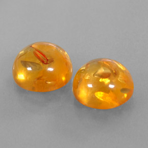 3.31 ct Orange Amber Stone, Natural Amber in Round Cabochon Shape for Sale