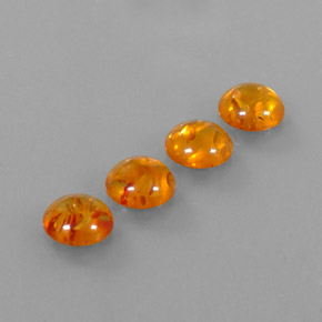 4.42 ct Orange Amber Stone, Natural Amber in Round Cabochon Shape for Sale