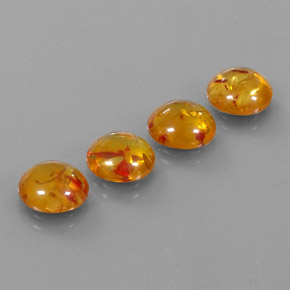 4.46 ct Orange Amber Stone, Natural Amber in Round Cabochon Shape for Sale
