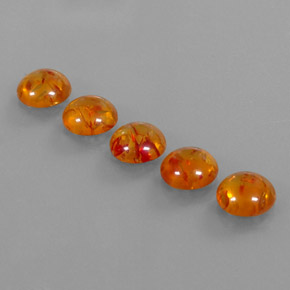 Amber Gemstone in 9 mm (calibrated) Size for Sale, Amber Stone in Yellow Orange Color