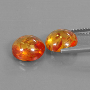 Amber Gemstone in 9.5 mm Size for Sale, Amber Stone in Orange Color