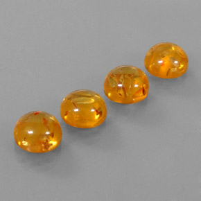 6.88 ct Orange Amber Stone, Natural Amber in Round Cabochon Shape for Sale