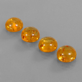Amber Gemstone in 9.6 mm Size for Sale, Amber Stone in Yellow Orange Color