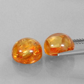 Amber Gemstone in 9.5 mm Size for Sale, Amber Stone in Yellow Orange Color