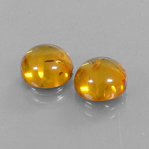 3.25 ct Orange Amber Stone, Natural Amber in Round Cabochon Shape for Sale