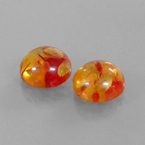 3.13 ct Orange Amber Stone, Natural Amber in Round Cabochon Shape for Sale