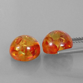 Amber Gemstone in 9.5 mm Size for Sale, Amber Stone in Yellow Orange Color