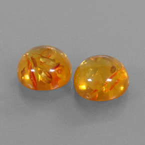 3.29 ct Orange Amber Stone, Natural Amber in Round Cabochon Shape for Sale