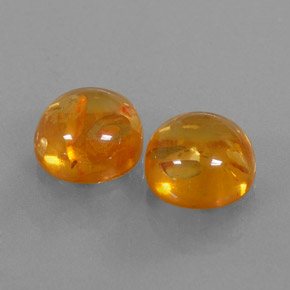 3.62 ct Orange Amber Stone, Natural Amber in Round Cabochon Shape for Sale