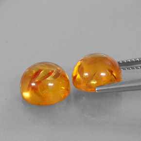 Amber Gemstone in 10 mm (calibrated) Size for Sale, Amber Stone in Yellow Orange Color