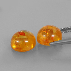Amber Gemstone in 9.5 mm Size for Sale, Amber Stone in Yellow Orange Color