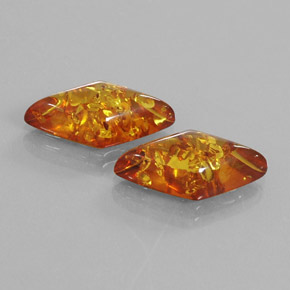 5.00 ct Orange Amber Stone, Natural Amber in Rhomb Cabochon Shape for Sale
