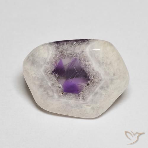 6.57 ct Multicolor Amethyst Geode Slice Gemstone, Amethyst Geode Slice Gem in Sliced Crystal Shape for Sale.