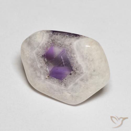 6.57 ct Multicolor Amethyst Geode Slice Stone, Natural Amethyst Geode Slice in Sliced Crystal Shape for Sale