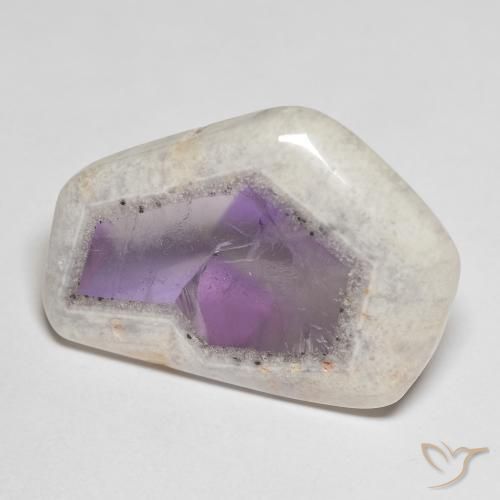 24.91 ct Multicolor Amethyst Geode Slice Stone, Natural Amethyst Geode Slice in Sliced Crystal Shape for Sale
