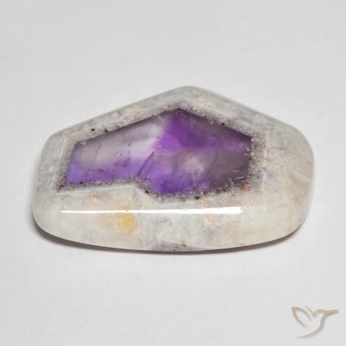 Amethyst Geode Slice Gemstone in 27 x 20 mm (calibrated) Size for Sale, Amethyst Geode Slice Stone in Multicolor Color