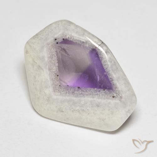 15.24 ct Multicolor Amethyst Geode Slice Stone, Natural Amethyst Geode Slice in Sliced Crystal Shape for Sale