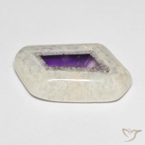 Amethyst Geode Slice Gemstone in 26.1 x 16.5 mm Size for Sale, Amethyst Geode Slice Stone in Multicolor Color