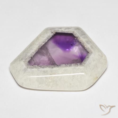 Amethyst Geode Slice Gemstone in 30.7 x 28.4 mm Size for Sale, Amethyst Geode Slice Stone in Multicolor Color