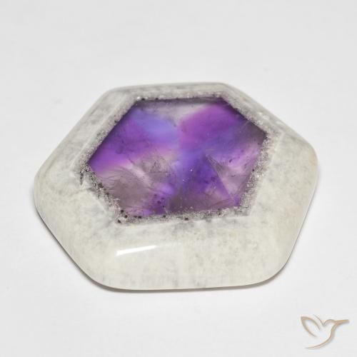 Amethyst Geode Slice Gemstone in 29.1 x 26 mm Size for Sale, Amethyst Geode Slice Stone in Multicolor Color