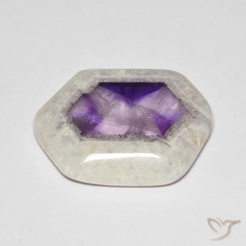 33.06 ct Multicolor Amethyst Geode Slice Stone, Natural Amethyst Geode Slice in Sliced Crystal Shape for Sale