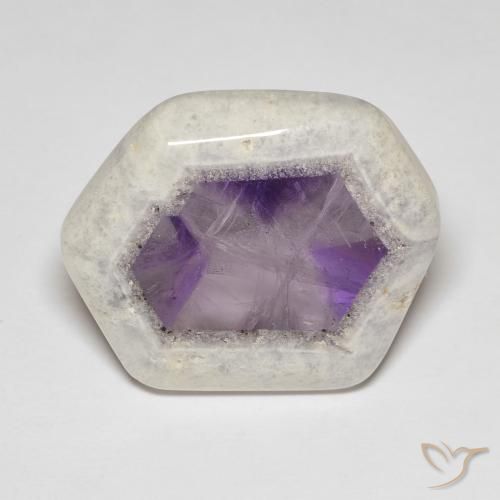 Amethyst Geode Slice Gemstone in 26.3 x 22.7 mm Size for Sale, Amethyst Geode Slice Stone in Multicolor Color
