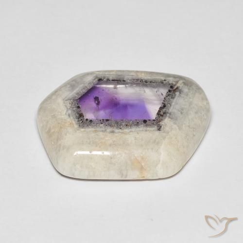 Amethyst Geode Slice Gemstone in 21.9 x 16 mm Size for Sale, Amethyst Geode Slice Stone in Multicolor Color