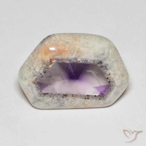 19.81ct Natural Multicolor Amethyst Geode Slice, Fancy, Transparent
