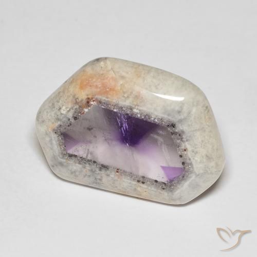 19.81 ct Multicolor Amethyst Geode Slice Stone, Natural Amethyst Geode Slice in Sliced Crystal Shape for Sale