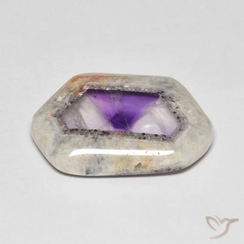 Amethyst Geode Slice Gemstone in 23.8 x 17 mm Size for Sale, Amethyst Geode Slice Stone in Multicolor Color