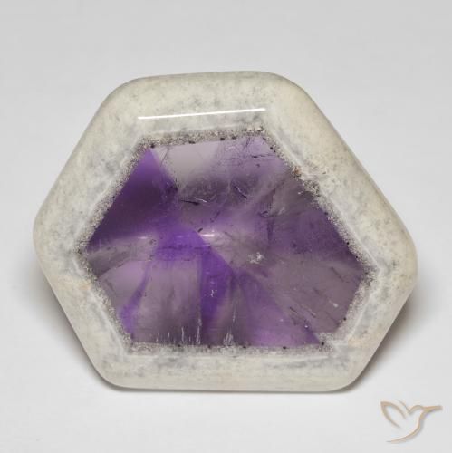 66.39 ct Multicolor Amethyst Geode Slice Gemstone, Amethyst Geode Slice Gem in Sliced Crystal Shape for Sale.