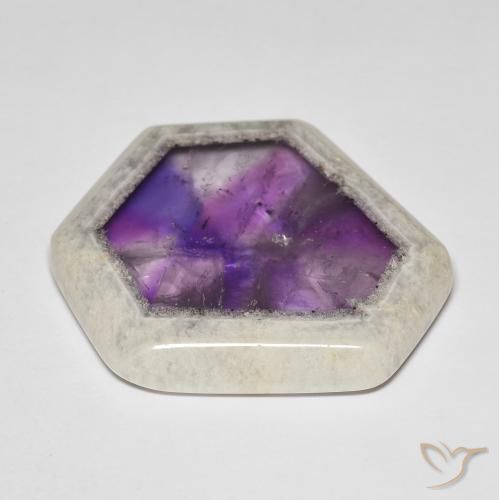 Amethyst Geode Slice Gemstone in 35.7 x 35.3 mm Size for Sale, Amethyst Geode Slice Stone in Multicolor Color