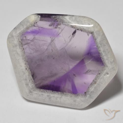 61.66 ct Multicolor Amethyst Geode Slice Stone, Natural Amethyst Geode Slice in Sliced Crystal Shape for Sale