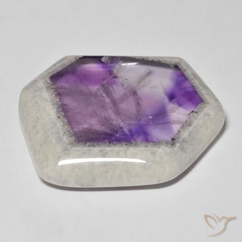 Amethyst Geode Slice Gemstone in 34.6 x 30.3 mm Size for Sale, Amethyst Geode Slice Stone in Multicolor Color