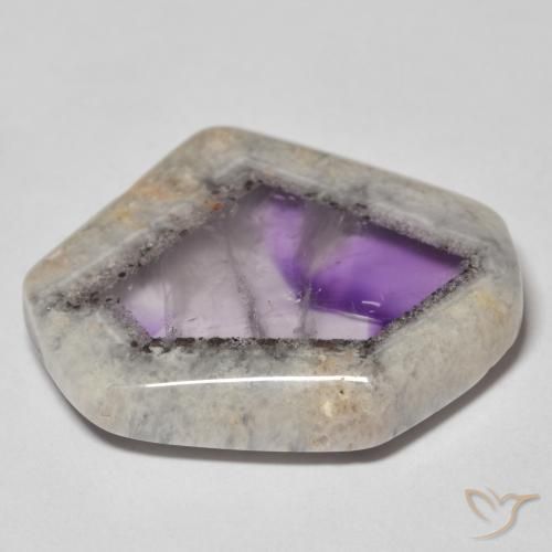 21.85ct Natural Multicolor Amethyst Geode Slice, Fancy, Transparent