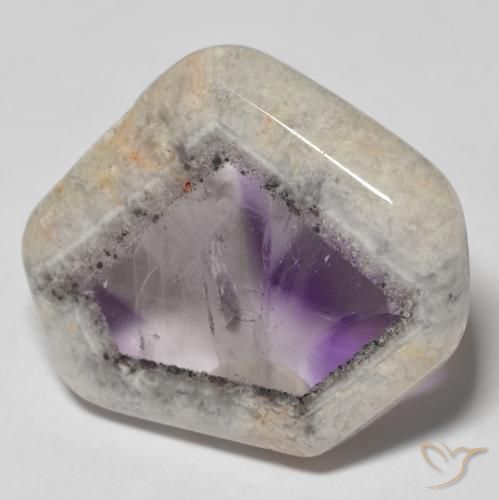 21.85 ct Multicolor Amethyst Geode Slice Stone, Natural Amethyst Geode Slice in Sliced Crystal Shape for Sale
