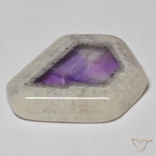 Amethyst Geode Slice Gemstone in 24.9 x 21.4 mm Size for Sale, Amethyst Geode Slice Stone in Multicolor Color