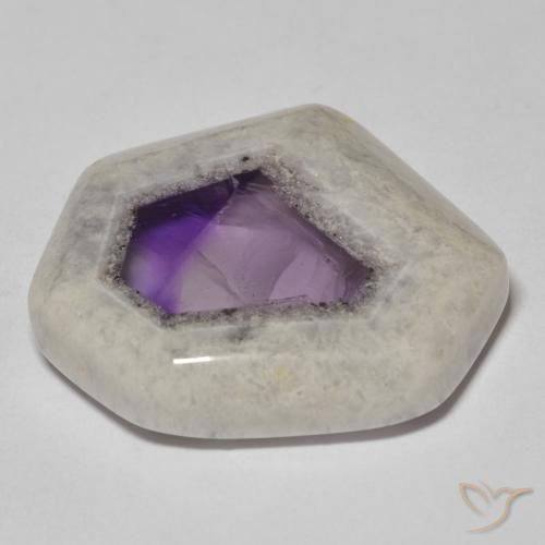 31.84 ct Multicolor Amethyst Geode Slice Stone, Natural Amethyst Geode Slice in Sliced Crystal Shape for Sale