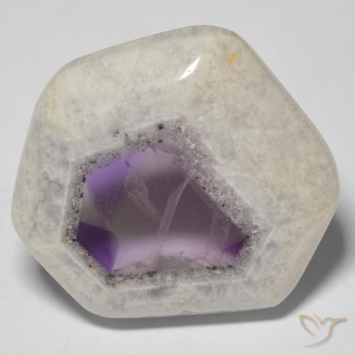 Amethyst Geode Slice Gemstone in 25 x 24.9 mm Size for Sale, Amethyst Geode Slice Stone in Multicolor Color