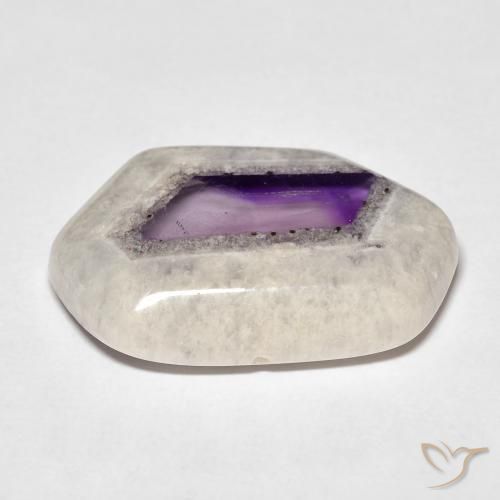 Amethyst Geode Slice Gemstone in 23.4 x 16 mm Size for Sale, Amethyst Geode Slice Stone in Multicolor Color