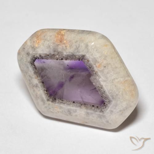 25.02 ct Multicolor Amethyst Geode Slice Stone, Natural Amethyst Geode Slice in Sliced Crystal Shape for Sale