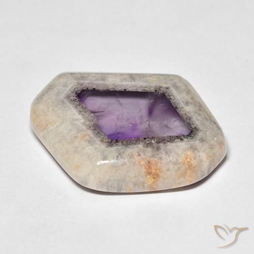 Amethyst Geode Slice Gemstone in 26.1 x 21.5 mm Size for Sale, Amethyst Geode Slice Stone in Multicolor Color