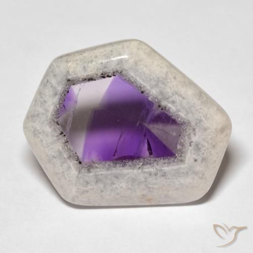 29.19 ct Multicolor Amethyst Geode Slice Gemstone, Amethyst Geode Slice Gem in Sliced Crystal Shape for Sale.